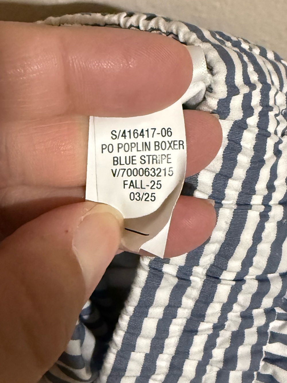 GAP Organic Cotton Striped Poplin Boxer Shorts Blue and White Size Large - Picture 5 of 5
